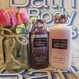 NWT Bath and Body Works A Thousand Wishes Bodycare Set - Pink and Purple